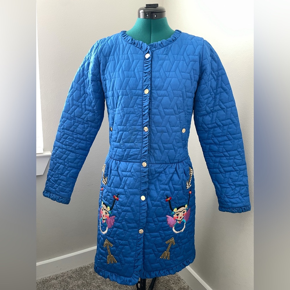 2wins electric blue quilted coat